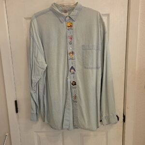 Disney Light Blue Casual Button Down Shirt